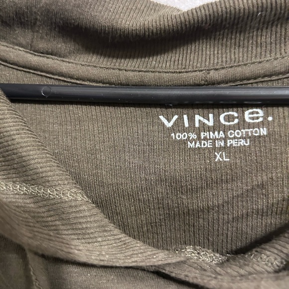Vince double knit men’s pullover light weight hoodie stretch olive green XL - Picture 6 of 9